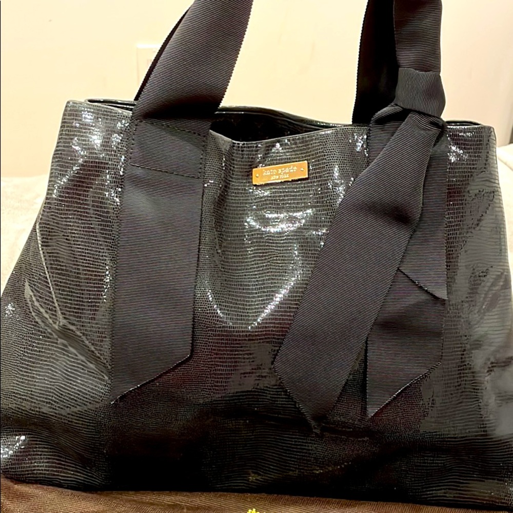 KATE SPADE top handle black shiny purse/handbag